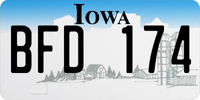 IA license plate BFD174