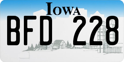 IA license plate BFD228