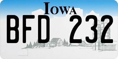 IA license plate BFD232
