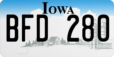 IA license plate BFD280
