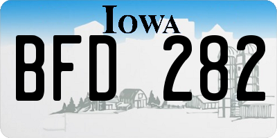 IA license plate BFD282