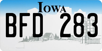 IA license plate BFD283