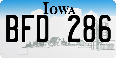 IA license plate BFD286