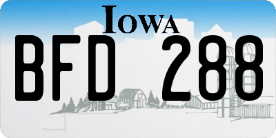 IA license plate BFD288