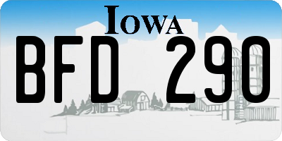 IA license plate BFD290