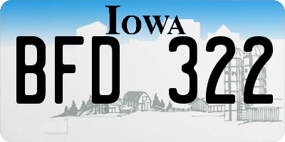 IA license plate BFD322