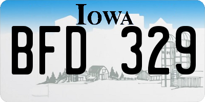 IA license plate BFD329