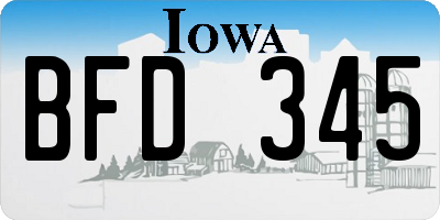 IA license plate BFD345