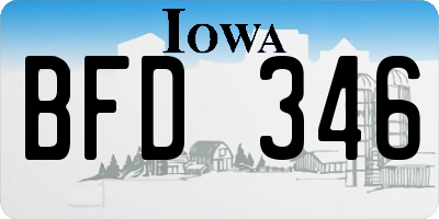 IA license plate BFD346