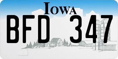 IA license plate BFD347