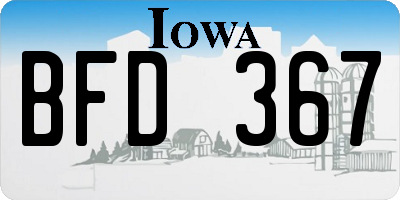 IA license plate BFD367