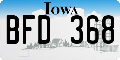 IA license plate BFD368