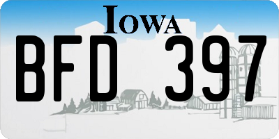 IA license plate BFD397
