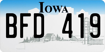 IA license plate BFD419