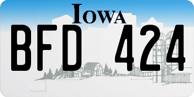 IA license plate BFD424