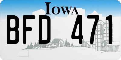 IA license plate BFD471