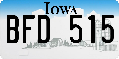 IA license plate BFD515