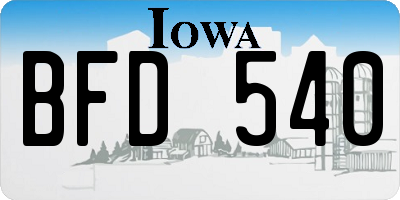 IA license plate BFD540