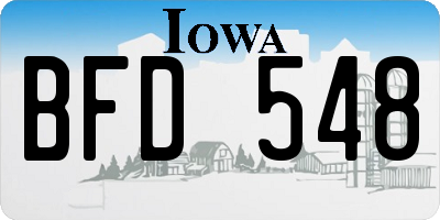 IA license plate BFD548
