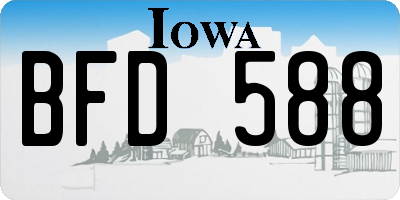 IA license plate BFD588