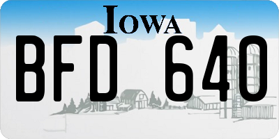IA license plate BFD640