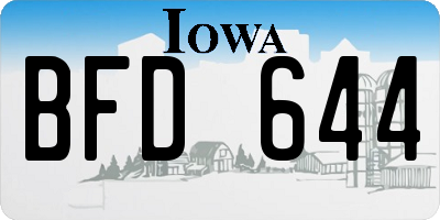 IA license plate BFD644