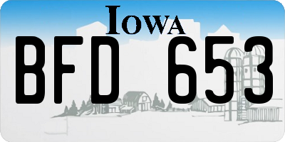 IA license plate BFD653
