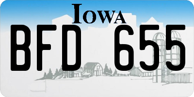 IA license plate BFD655
