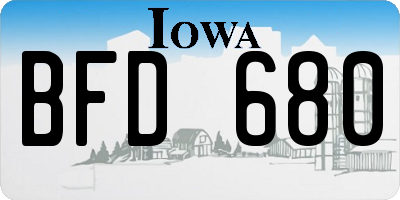 IA license plate BFD680