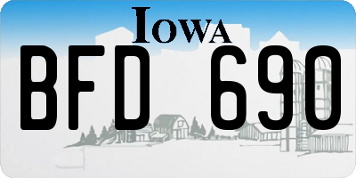 IA license plate BFD690