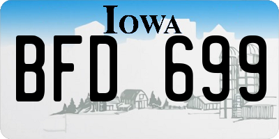 IA license plate BFD699