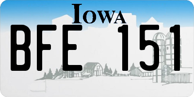 IA license plate BFE151
