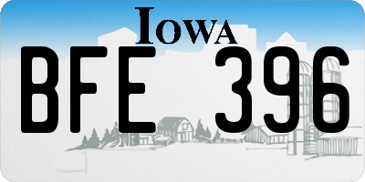 IA license plate BFE396