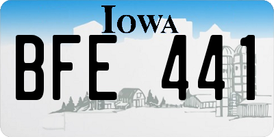 IA license plate BFE441