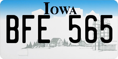 IA license plate BFE565