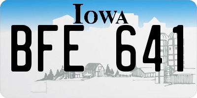 IA license plate BFE641