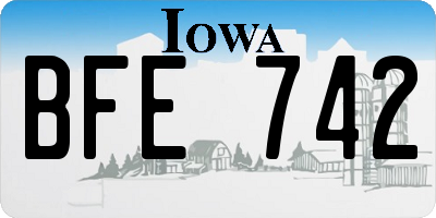 IA license plate BFE742