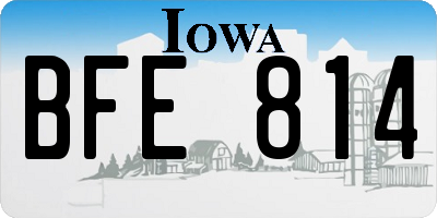 IA license plate BFE814