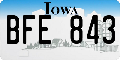 IA license plate BFE843