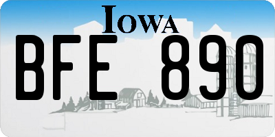 IA license plate BFE890