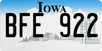 IA license plate BFE922