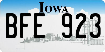 IA license plate BFE923