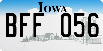 IA license plate BFF056