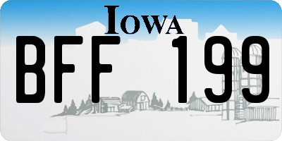 IA license plate BFF199