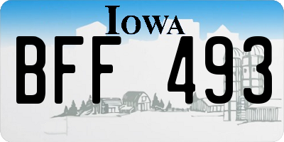 IA license plate BFF493
