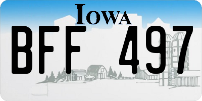 IA license plate BFF497