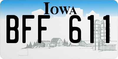 IA license plate BFF611