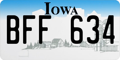 IA license plate BFF634