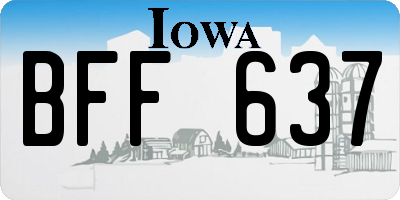 IA license plate BFF637