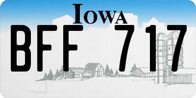 IA license plate BFF717